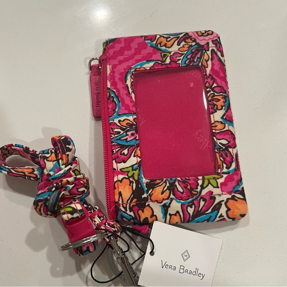 vera bradley ID card wallet with lanyard